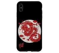 Red Dragon White Rising Sun Chinese Strength Symbol Coque pour iPhone XS Max