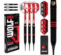 RED DRAGON Wolf Pack Jeu de fléchettes en Laiton à Pointe Souple avec Barillet de 18 g et Poids Total de 20 g, avec ailettes et tiges (tiges)