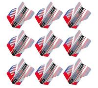 RED DRAGON Yin Yang Double Face Rouge, Blanc & Bleu - 3 lots de 3 ailettes (9 au total) pour fléchettes de forme standard