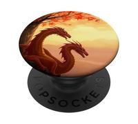 Red Dragons Cell Phone Grip Holder Popper Fall Book Dragon PopSockets PopGrip Adhésif