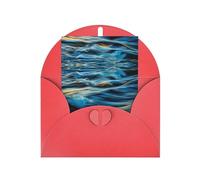 Red Elegant Dawn Ocean Waves Carte de vœux avec enveloppe assortie - Motif vierge béni pour anniversaire, mariage