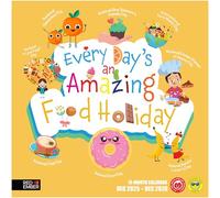 RED EMBER Calendrier mural 2026 Every Day's an Amazing Food Holiday 2026 - 12 mois - 30,5 x 61 cm ouvert - Papier épais et robuste - Cadeau - Calendrier 2026