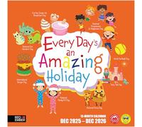 RED EMBER Calendrier mural 2026 Every Day's an Amazing Holiday 2026 - 12 mois - 30,5 x 61 cm ouvert - Papier épais et robuste - Cadeau - Calendrier 2026