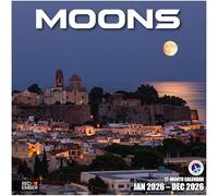 RED EMBER Calendrier mural 2026 lunes 12 mois | 30,5 x 61 cm ouvert | Papier épais et robuste | Cadeau | Calendrier 2026