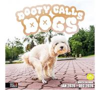 RED EMBER Dooty Calls Dogs Calendrier mural 2026 12 mois | 30,5 x 61 cm ouvert | Papier épais et robuste | Cadeau | Secret Santa White Elephant Yankee Swap | Chiots amusants