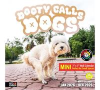 RED EMBER Dooty Calls Dogs Mini calendrier mural 2026 12 mois | 17,8 x 35,6 cm ouvert | Papier épais et robuste | Cadeau | Calendrier 2026