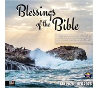 RED EMBER Select - Calendrier mural 2026 Blessings of the Bible 12 mois | 30,5 x 61 cm ouvert | Papier épais et robuste | Cadeau | Calendrier 2026