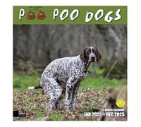 Red Ember Select Series Calendrier mural mensuel 2025 à suspendre Poo Poo Dogs | 30,5 x 61 cm ouvert | Papier épais et robuste | Cadeau | Funny Secret Dirty Santa White Elephant Yankee Swap | Chien