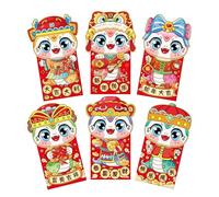 Red Envelope - Lot de 2025 enveloppes chinoises traditionnelles pour le festival de printemps - Hong Bao Red