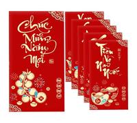 Red Envelopes - Lot de 6 enveloppes rouges chinoises de nouvelle année, argentées argentées, vietnamiennes traditionnelles Collectibles | Spring Festival For Girlfriend Children Kids Boys Girls Family