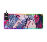 Red Evil Anime Gi Tapis de souris lumineux multifonction pour la maison et le bureau 90,9 x 40,9 cm