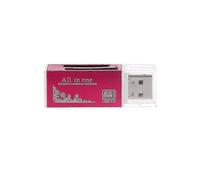 (Red)Fast Speed USB 2.0 Multi Memory Card Reader for SD/SDHC MMC TF MS M2