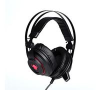Red Fighter H3, casque avec microphone, contrôle du volume, noir/rouge, pour les joueurs, rétroéclairage, 2x jack 3,5 mm + USB