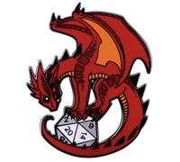 Red Fire Dragon Sword Fantasy Dice How Do You Wanna Do This Roll Die Want Want Critical Hit Dungeon Game Twenty Matrice de découpe multi-faces en émail 3,6 cm, 1.4 Inches, Émail, émail