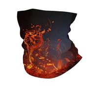 Red Flame Cache-cou avec note de musique UPF 50+ Protection solaire UV Masque de cyclisme Cache-cou Respirant Bandana de randonnée pour homme et femme