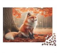 Red Fox Automne Lot De 1 Puzzle 1000 Pièces Famille Décoration Murale Activité Stimulante Écologique Top Qualité Matériau Écologique 52x38cm/1000pcs