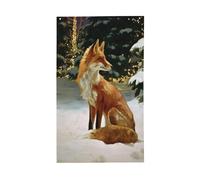 Red Fox Bannière de vœux avec œillets pour décoration d'intérieur ou d'extérieur Motif arbres de Noël 90 x 152 cm