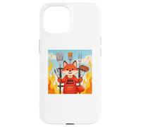 Red Fox Cooking Grill BBQ Funny Gift Red Fox Coque pour iPhone 15