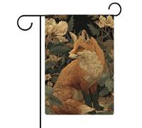 Red Fox Drapeau de jardin en toile de jute double face 30,5 x 45,7 cm