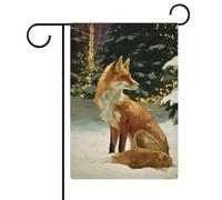 Red Fox Drapeau de jardin en toile de jute double face Motif arbres de Noël 30,5 x 45,7 cm