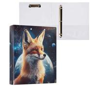 Red Fox Planet Earth Classeur à 3 anneaux en D A4 avec 200 feuilles pour enfants, fournitures scolaires, femmes et hommes