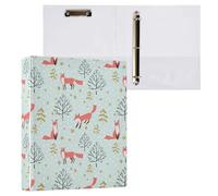 Red Foxes Woodland Snow Classeur à 3 anneaux en D A4 avec 200 feuilles pour enfants, fournitures scolaires, femmes et hommes