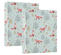 Red Foxes Woodland Snow Lot de 2 classeurs à 3 anneaux en D A4 avec 200 feuilles pour enfants, fournitures scolaires, femmes et hommes