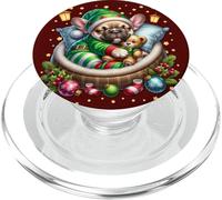 Red Frenchie Accessories for Women Men Who Love Christmas PopSockets PopGrip pour MagSafe