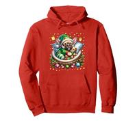 Red Frenchie Accessories for Women Men Who Love Christmas Sweat à Capuche