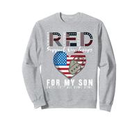 Red Friday Military Je Porte du Rouge pour Mon Fils, souvenez-Vous de Tout Le Monde Sweatshirt
