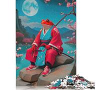Red Frog Samurai Painting Rompecabezas Imposible,desafío Para Adultos Juego Educativo 1000 Piezas Obra De Arte De Juego De Para Adultos Y Niños 1000pcs (75x50cm)