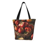 Red Fruit Fashion Sac fourre-tout en toile avec motif imprimé sur toute la surface, grand sac fourre-tout réutilisable avec double poignée, sac de plage, sac de week-end