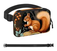 Red Fruit Squirrel-1007 Sac banane pour homme et femme avec sangle réglable, sac banane tendance pour voyage, plein air, course à pied, randonnée, multicolore, multicolore, 1.5x9.0x5.9in/4x23x15cm