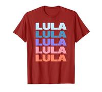 Red: Funny Modern Repeated Text Design Lula T-Shirt