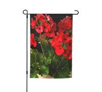 Red Geraniums1 Drapeau de jardin double face pour ferme 30,5 x 45,7 cm Bannière extérieure saisonnière pour printemps, été, pelouse, porche, décoration d'intérieur, petit drapeau de jardin