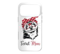 Red Glasses Bandana Ink Illustration Happy Mom Ferret Lover Coque pour iPhone 17 Pro Max