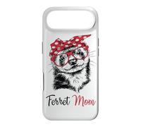 Red Glasses Bandana Ink Illustration Happy Mom Ferret Lover Coque pour iPhone Air