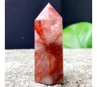 Red Glue Flower Crystal Single tip Point Wand Column Obelisk (Size : 1100-1200g)