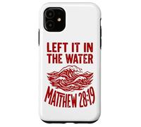 Red Groovy Wave l'a laissée dans l'eau Matthieu 28:19 Coque pour iPhone 11
