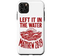 Red Groovy Wave l'a laissée dans l'eau Matthieu 28:19 Coque pour iPhone 11 Pro Max
