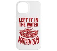 Red Groovy Wave l'a laissée dans l'eau Matthieu 28:19 Coque pour iPhone 14