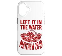 Red Groovy Wave l'a laissée dans l'eau Matthieu 28:19 Coque pour iPhone 16