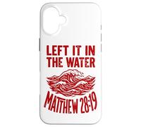 Red Groovy Wave l'a laissée dans l'eau Matthieu 28:19 Coque pour iPhone 16 Plus