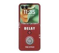 Red Guitar Analog Delay Graphic Etui Flip Housse Cuir pour Motorola Razr 60, Razr 2025