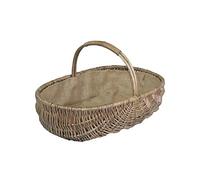 Red Hamper G034/ 1 Petit Shallow Antique Wash Willow Entièrement Trug Brown Jardin Lined