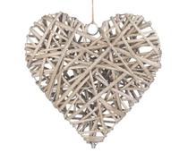 Red Hamper Grand cœur en osier vieilli délavé, 30 x 1 x 30 cm