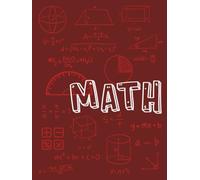 Red Hardcover Math Notebook with Lines and Blank Sections: Great for school or self learning
