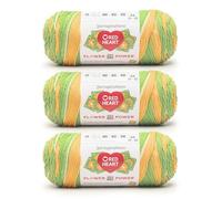 Red Heart All in One Flower Power Lot de 3 pelotes de fil à œillets 100% acrylique #4 peigné (moyen) 400 m pour tricot et crochet 250 g