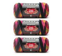 Red Heart All in One Granny Square Lot de 3 pelotes de 250 g 100% acrylique #4 peignés (moyen), 400 m, pour tricot/crochet, pourpre (Scarlet Sands)