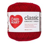 Red Heart Fil à crochet, 274,4 m, rouge victoire, 1 pièce (lot de 1)